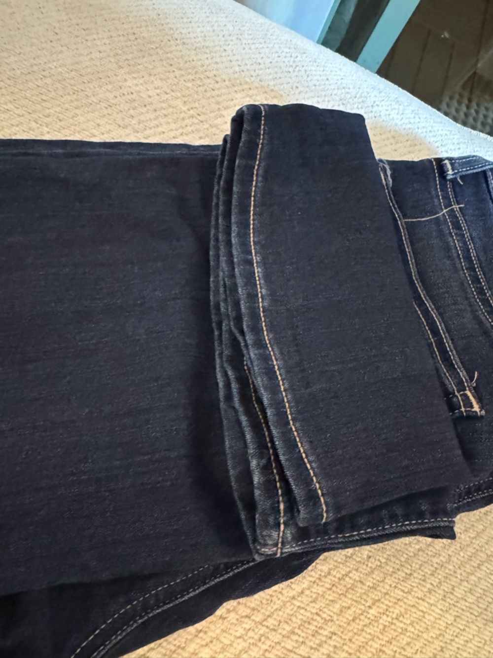 PAIGE Dark Blue High Rise Manhattan Denim - Picture 4 of 7